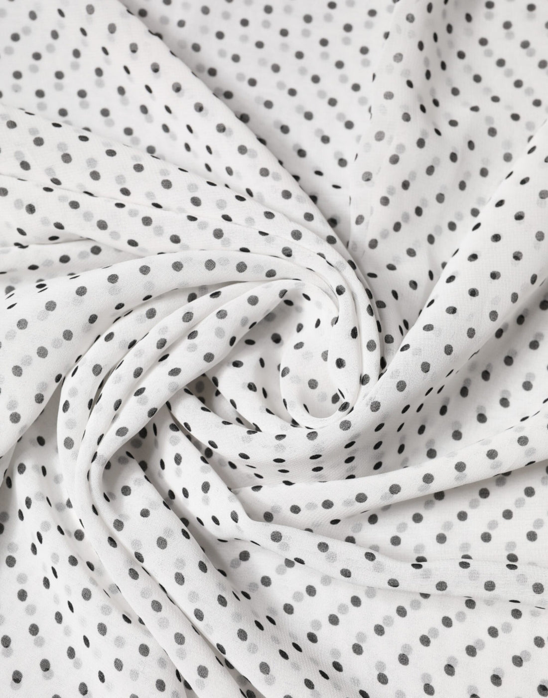 Dolce & Gabbana White Polka Dot Polyester Shawl Scarf