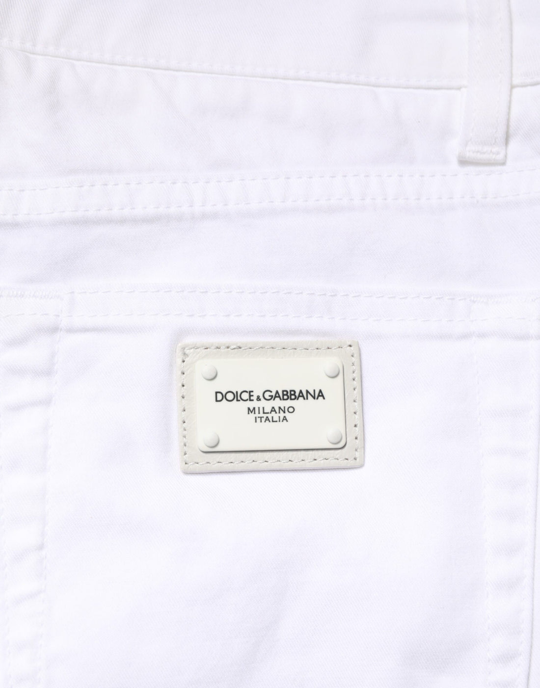 Dolce & Gabbana White Cotton Stretch Skinny Denim Men Jeans