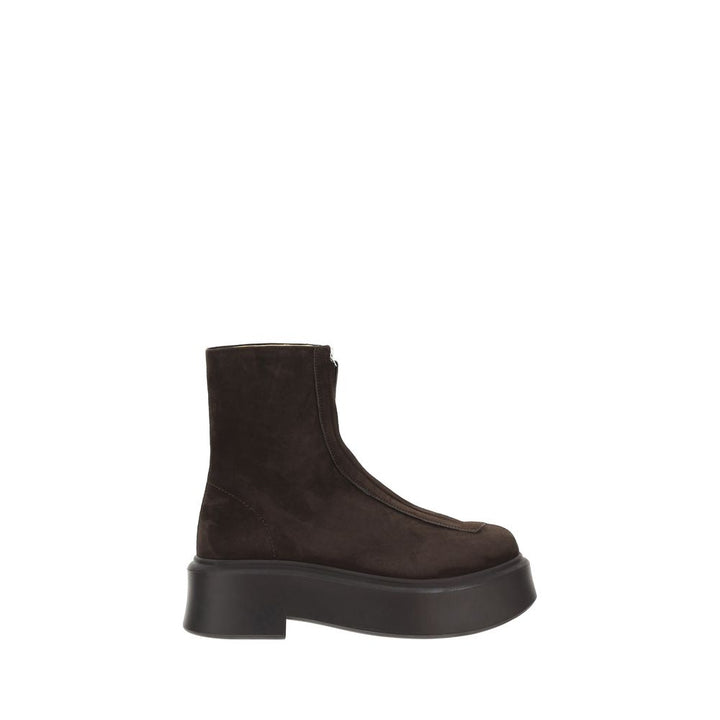 The Row Brown Rubber Lace-Up Boots