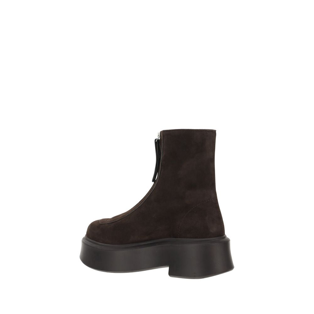 The Row Brown Rubber Lace-Up Boots