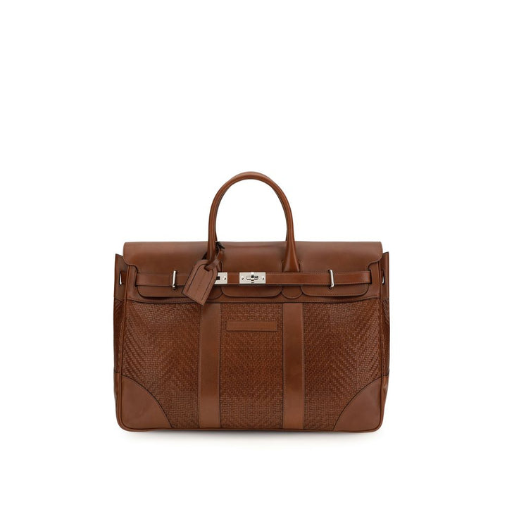 Brunello Cucinelli Brown Calf Leather Bos Taurus Backpack