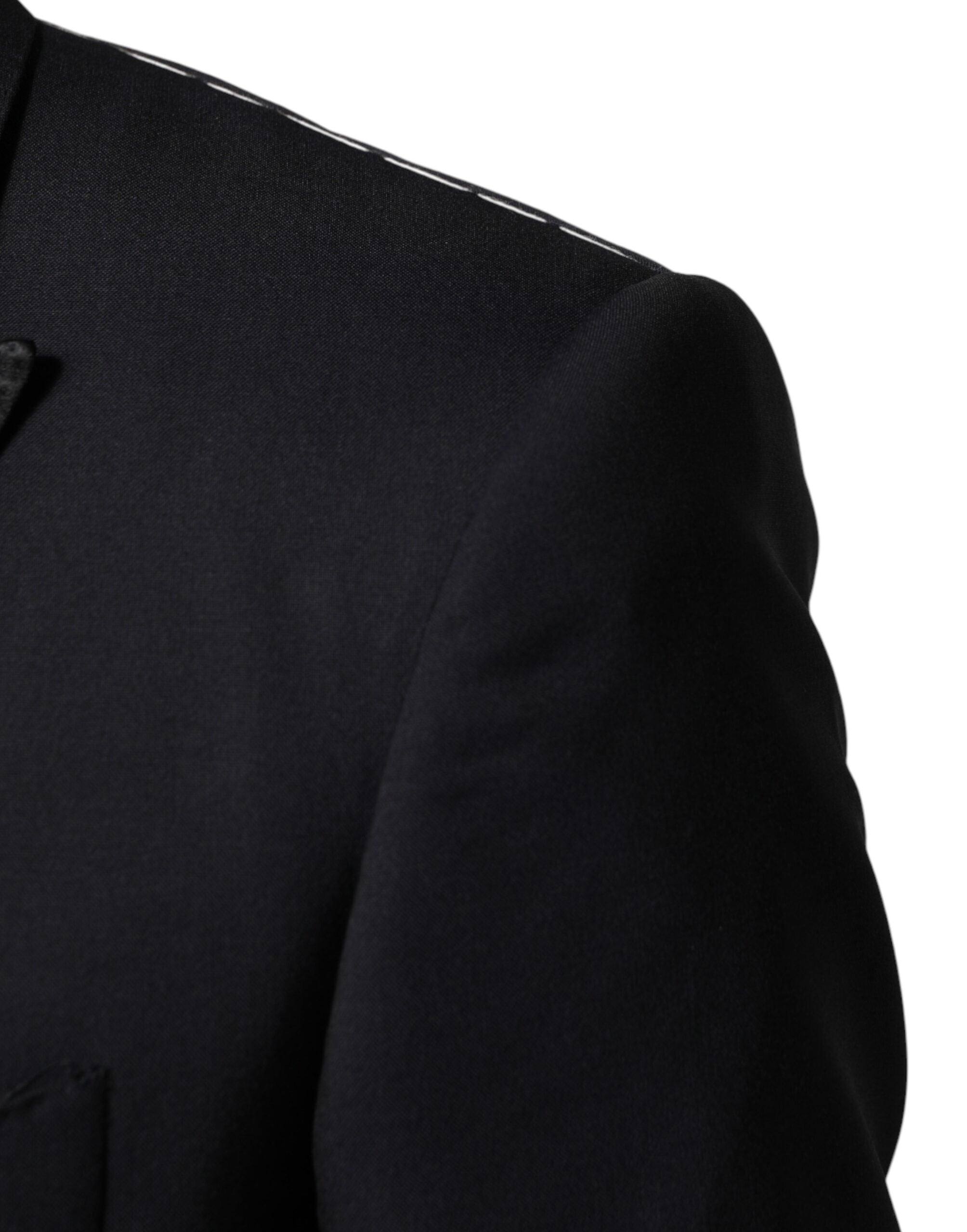 Dolce & Gabbana Black Wool Single Breasted 3 Piece Men Suit