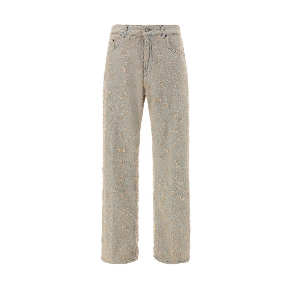 Haikure Blue Cotton Straight-Leg Jeans