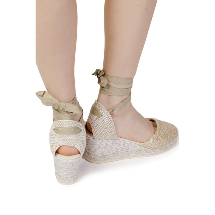 Espadrilles Gray Cotton High Heel Pumps