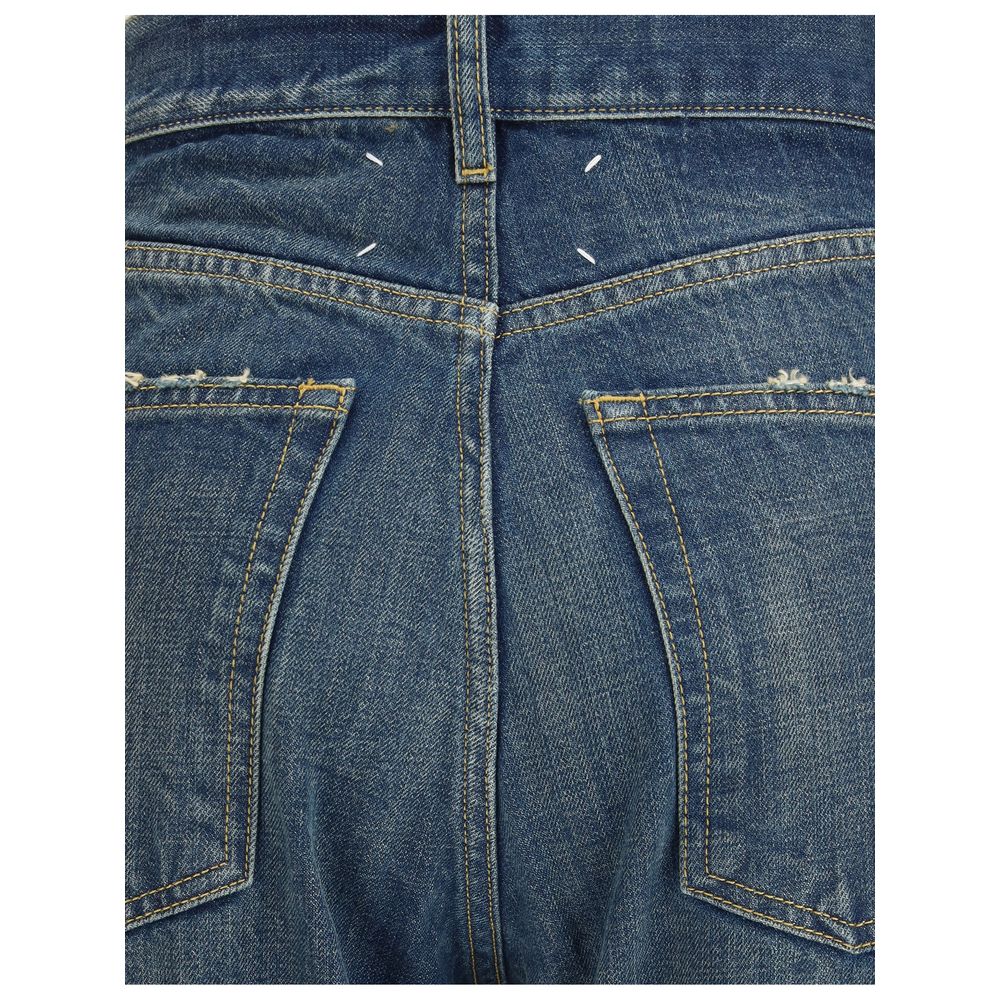 Margiela Blue Cotton Straight-Leg Jeans