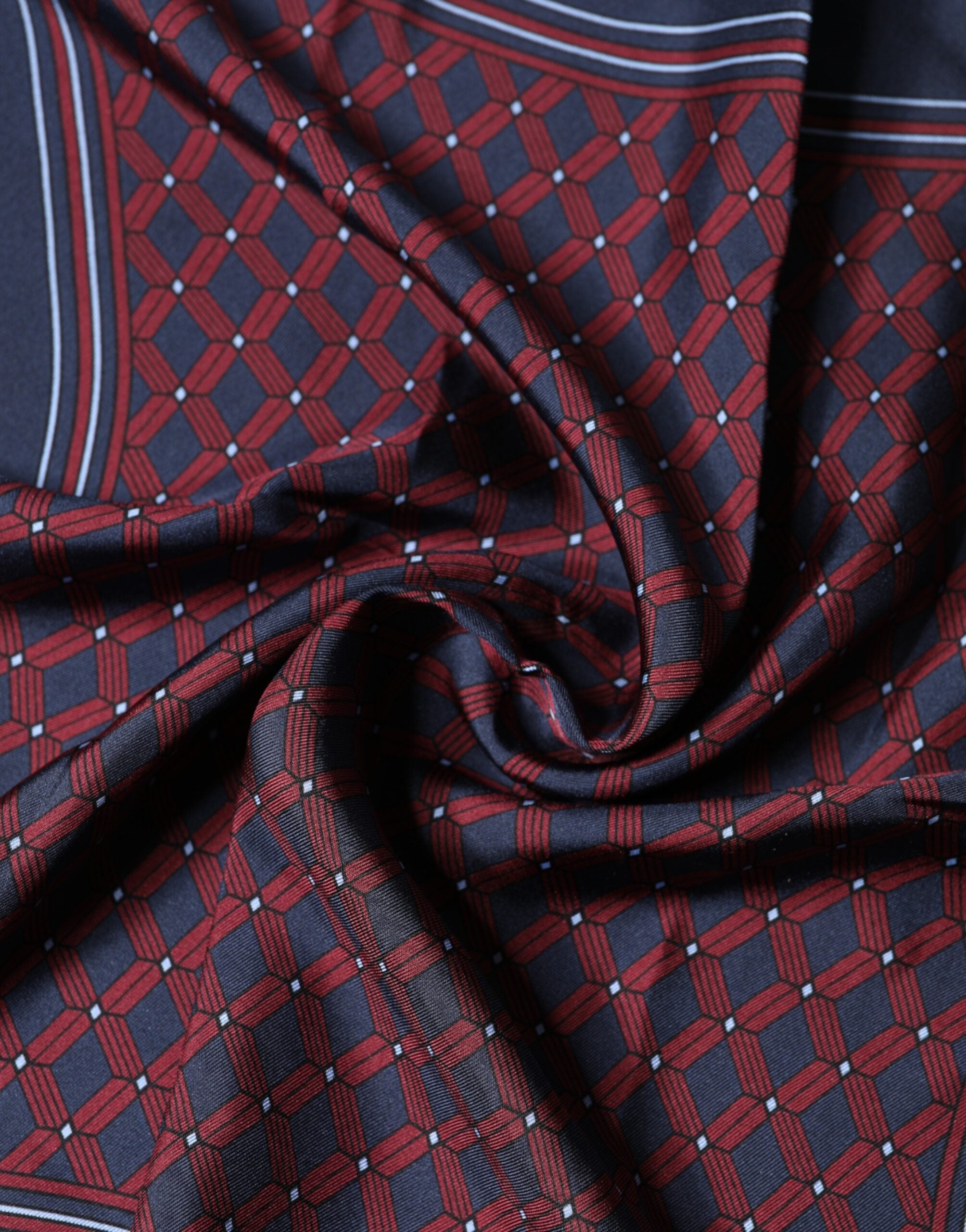 Dolce & Gabbana Blue Red Patterned Silk Square Foulard Scarf