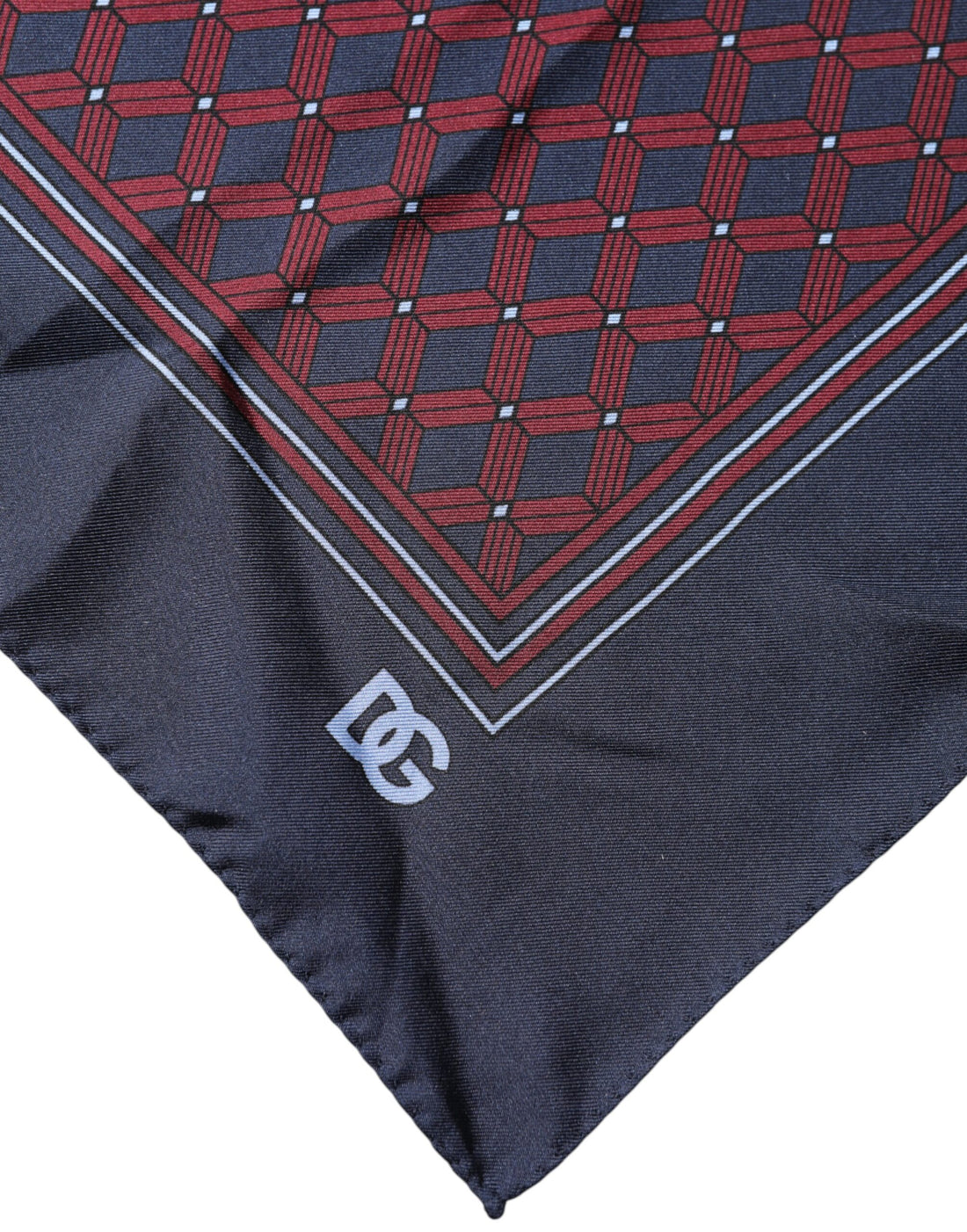 Dolce & Gabbana Blue Red Patterned Silk Square Foulard Scarf