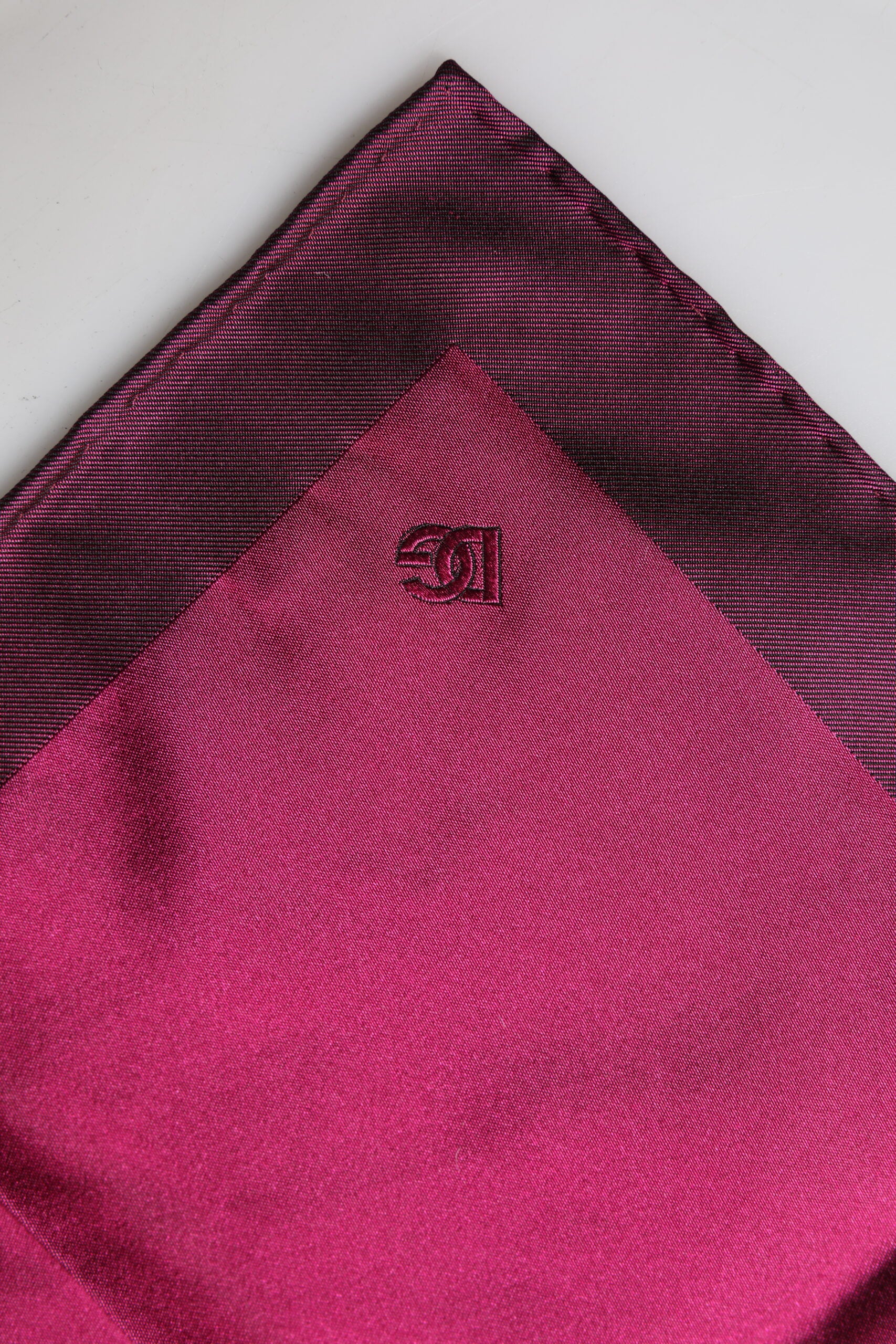 Dolce & Gabbana Maroon Silk Lace Stole Square Foulard Scarf
