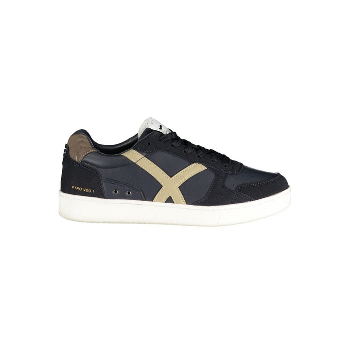 Gas Blue Polyurethane Men Sneaker