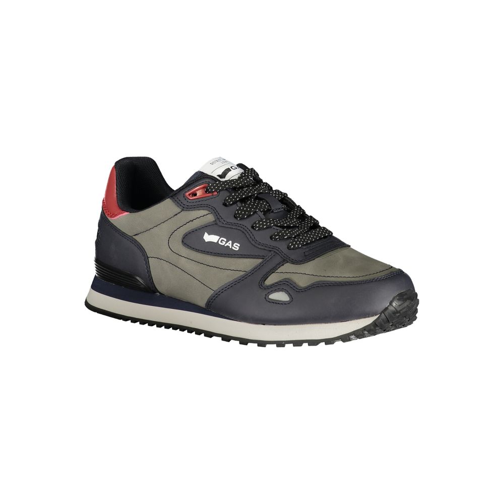 Gas Blue Polyester Men Sneaker