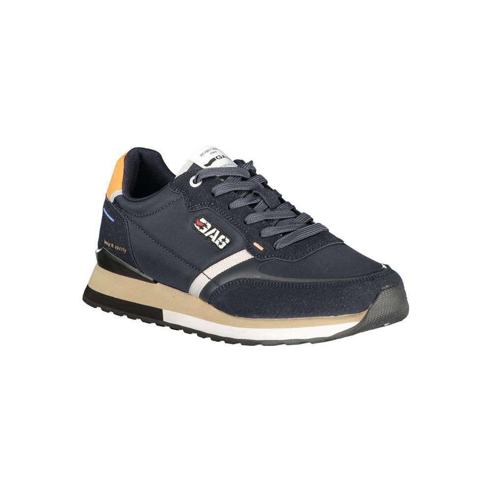 Gas Blue Polyurethane Men Sneaker
