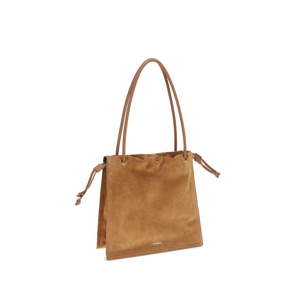 Coccinelle Beige Calf Leather Bos Taurus Handbag