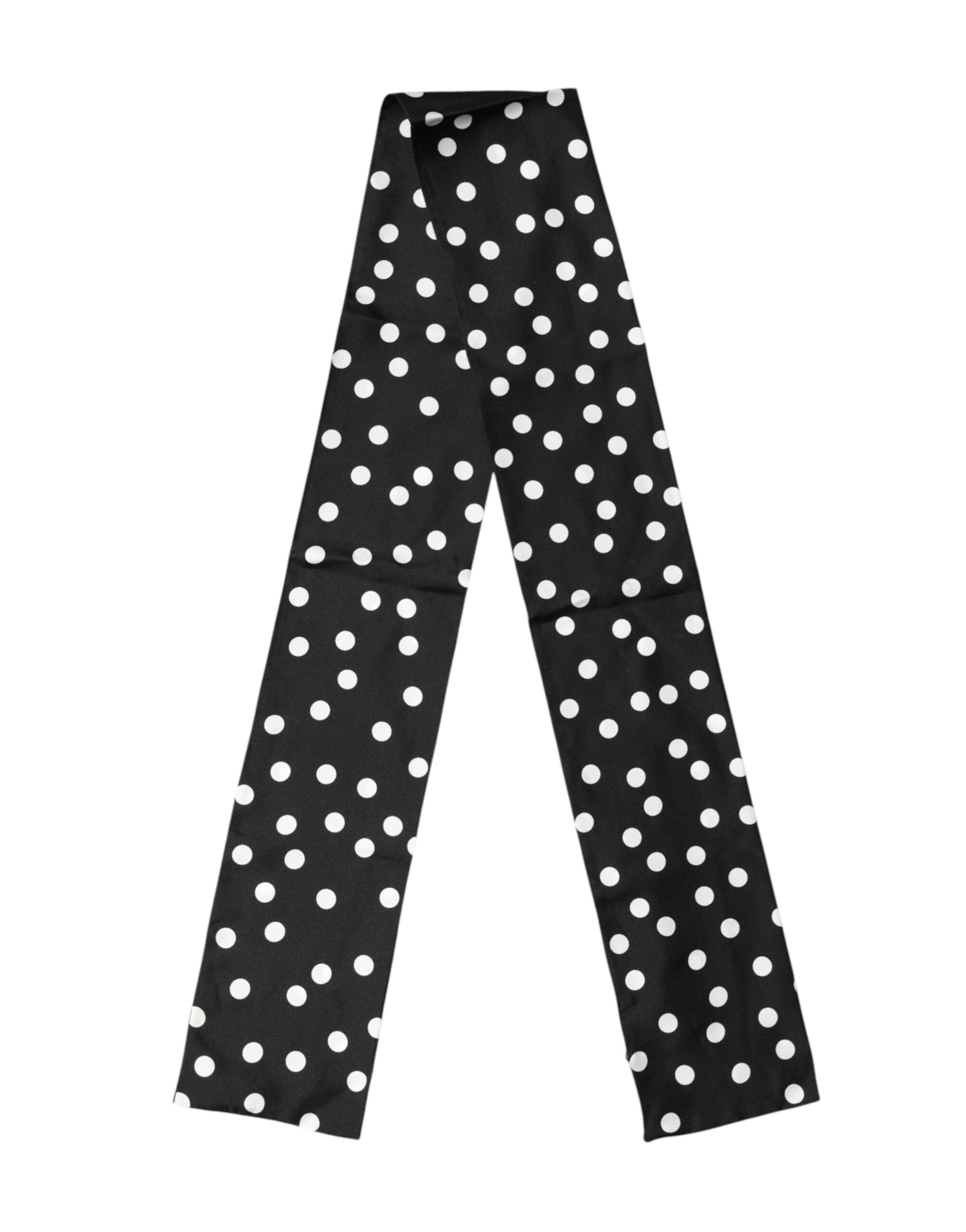 Dolce & Gabbana Scarf Black Polka Dot Silk Neck Wrap Foulard