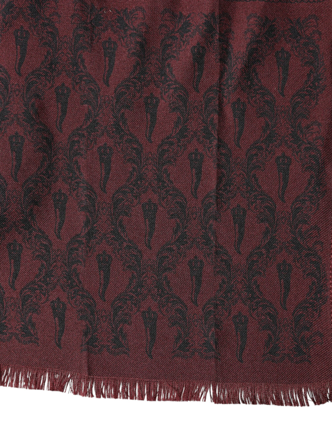 Dolce & Gabbana Maroon Patterned Silk Wrap Foulard Men 133cm x 22cm Scarf