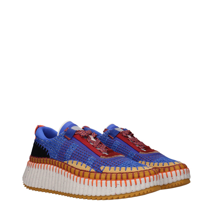 Chloé Blue Fabric Chunky Sneakers