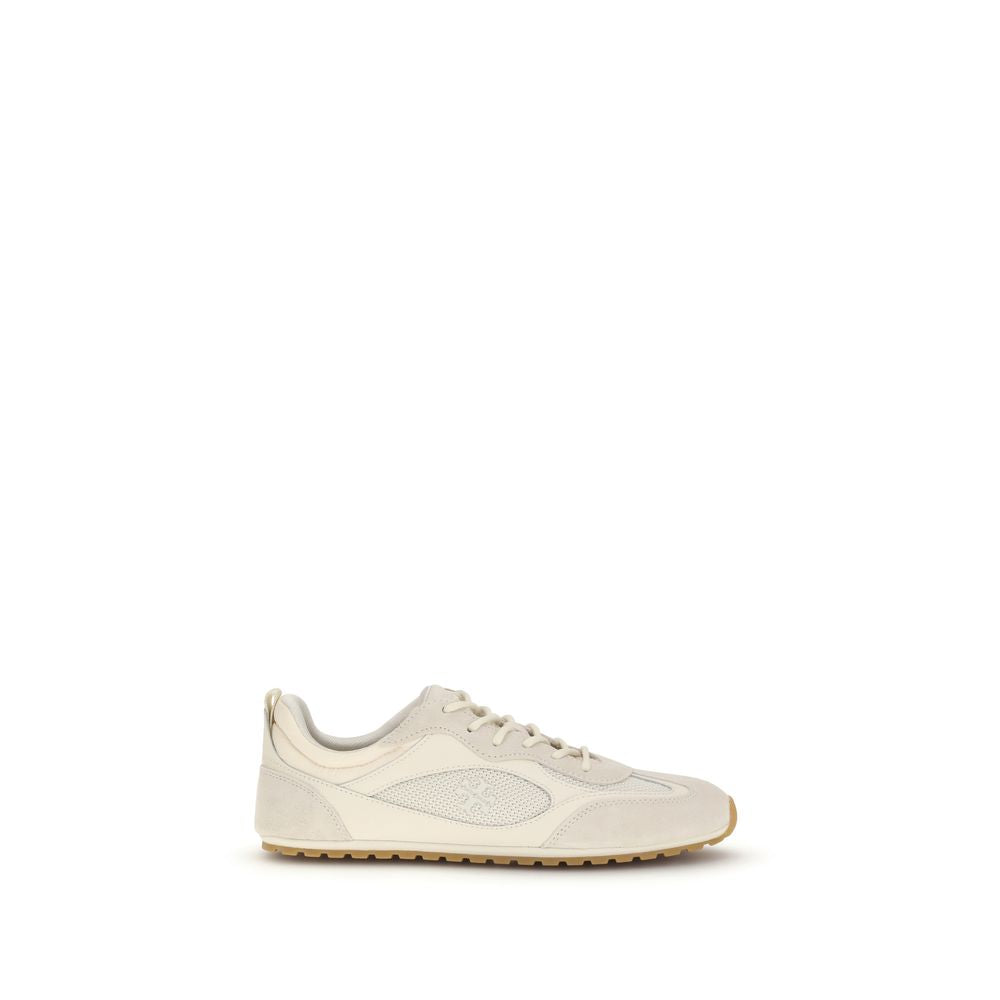 Tory Burch Beige Calf Leather Bos Taurus Low Top Sneakers