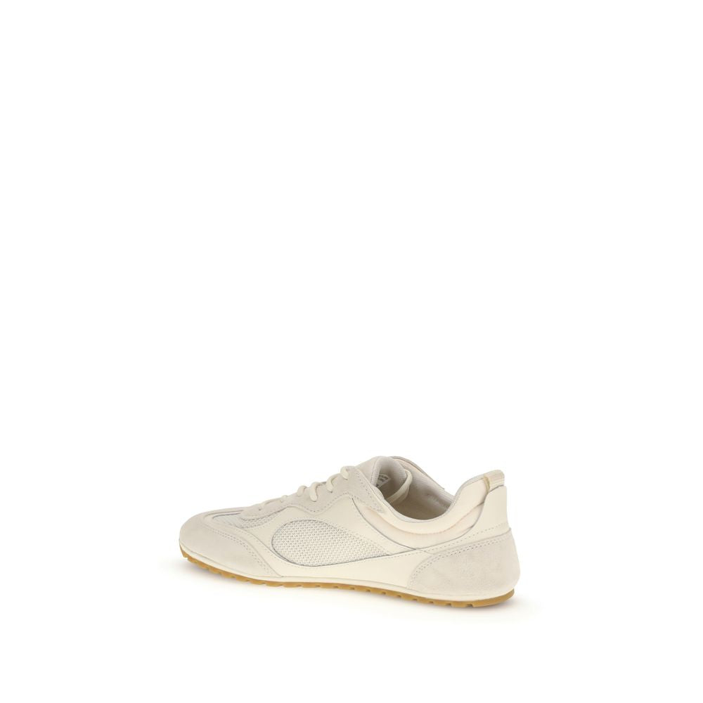 Tory Burch Beige Calf Leather Bos Taurus Low Top Sneakers
