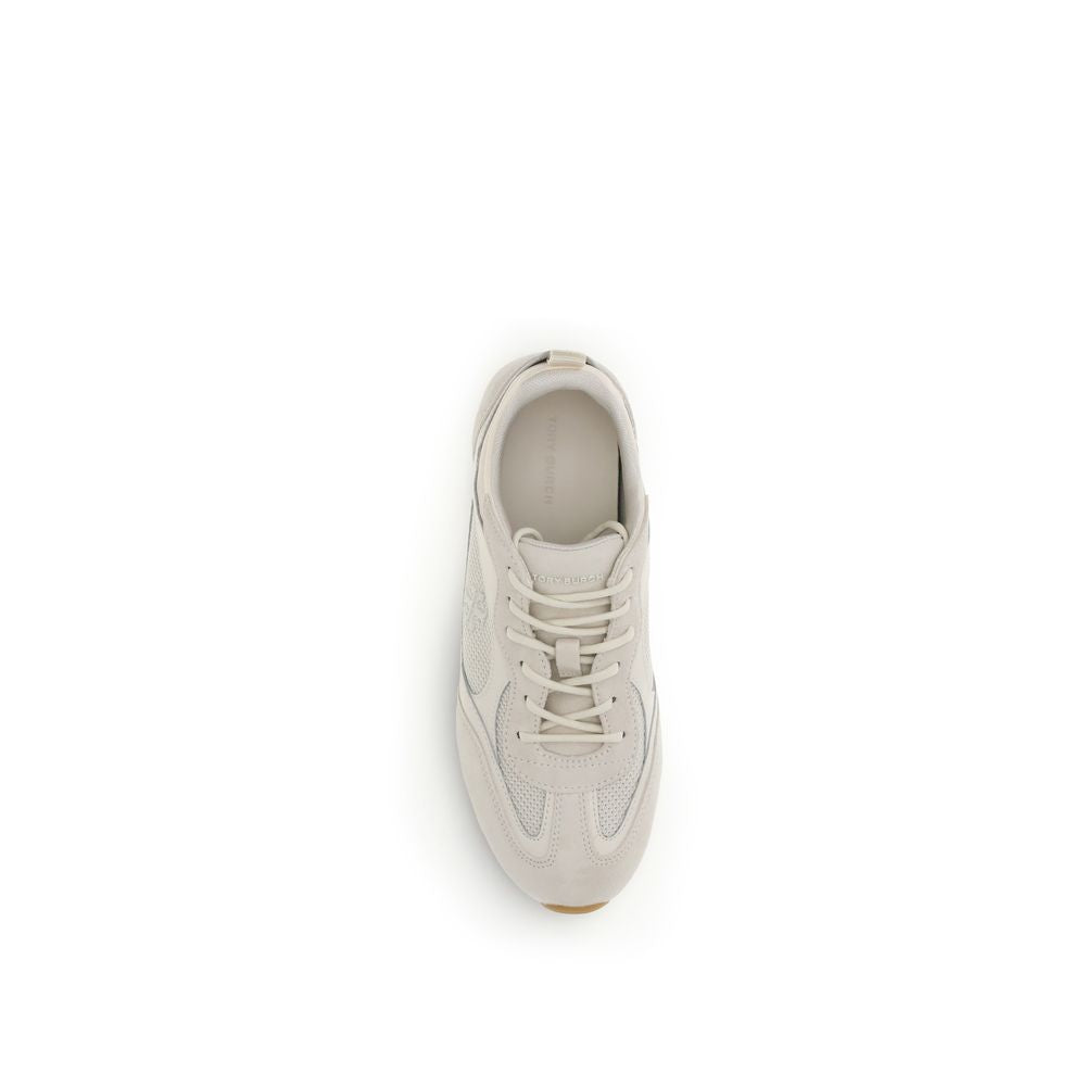 Tory Burch Beige Calf Leather Bos Taurus Low Top Sneakers