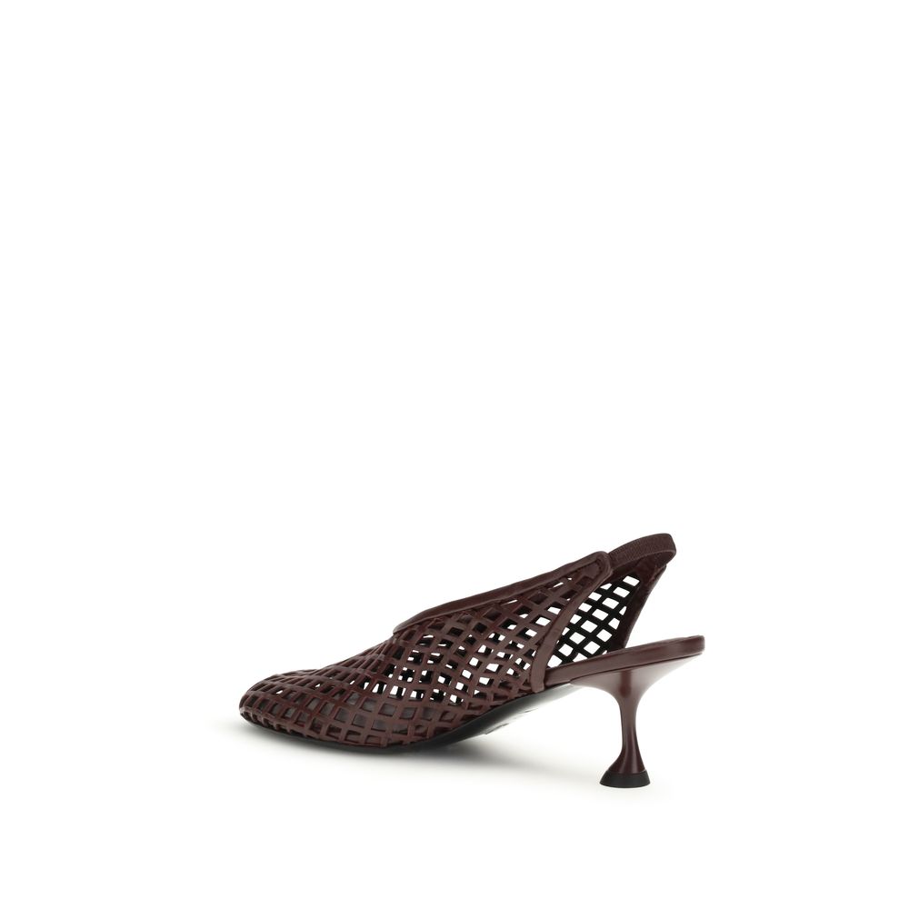 Proenza Schouler Bordeaux Calf Leather Bos Taurus Mid Heel Pumps