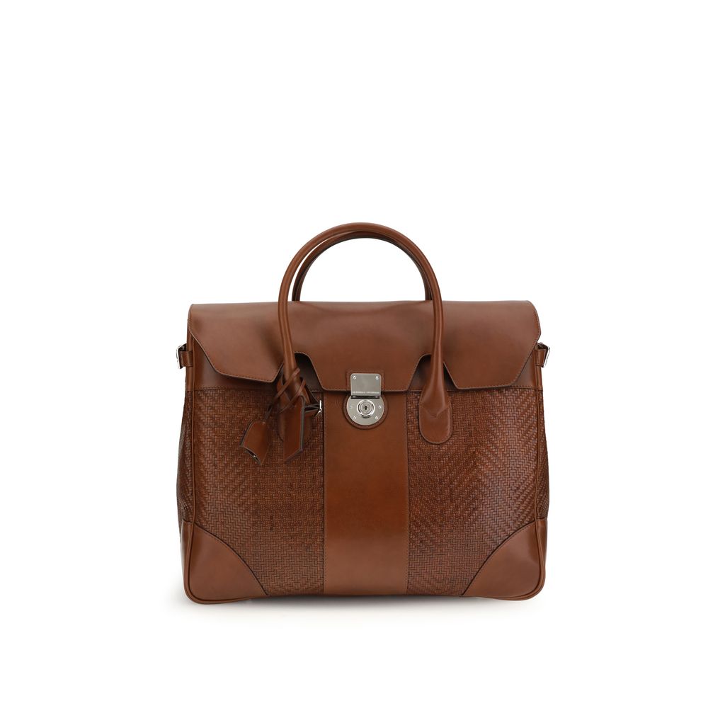 Brunello Cucinelli Brown Calf Leather Bos Taurus Luggage And Travel