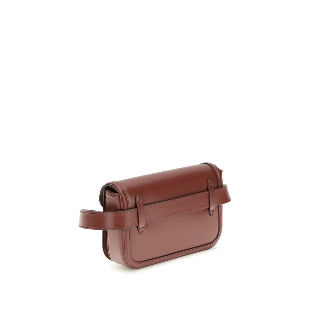 Valentino Garavani Bordeaux Calf Leather Bos Taurus Shoulder Bag