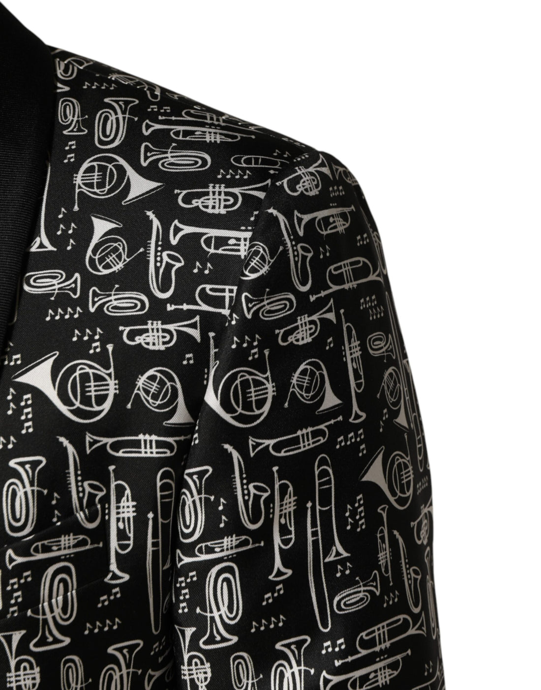 Dolce & Gabbana Black Jazz Club Silk Single Breasted Blazer