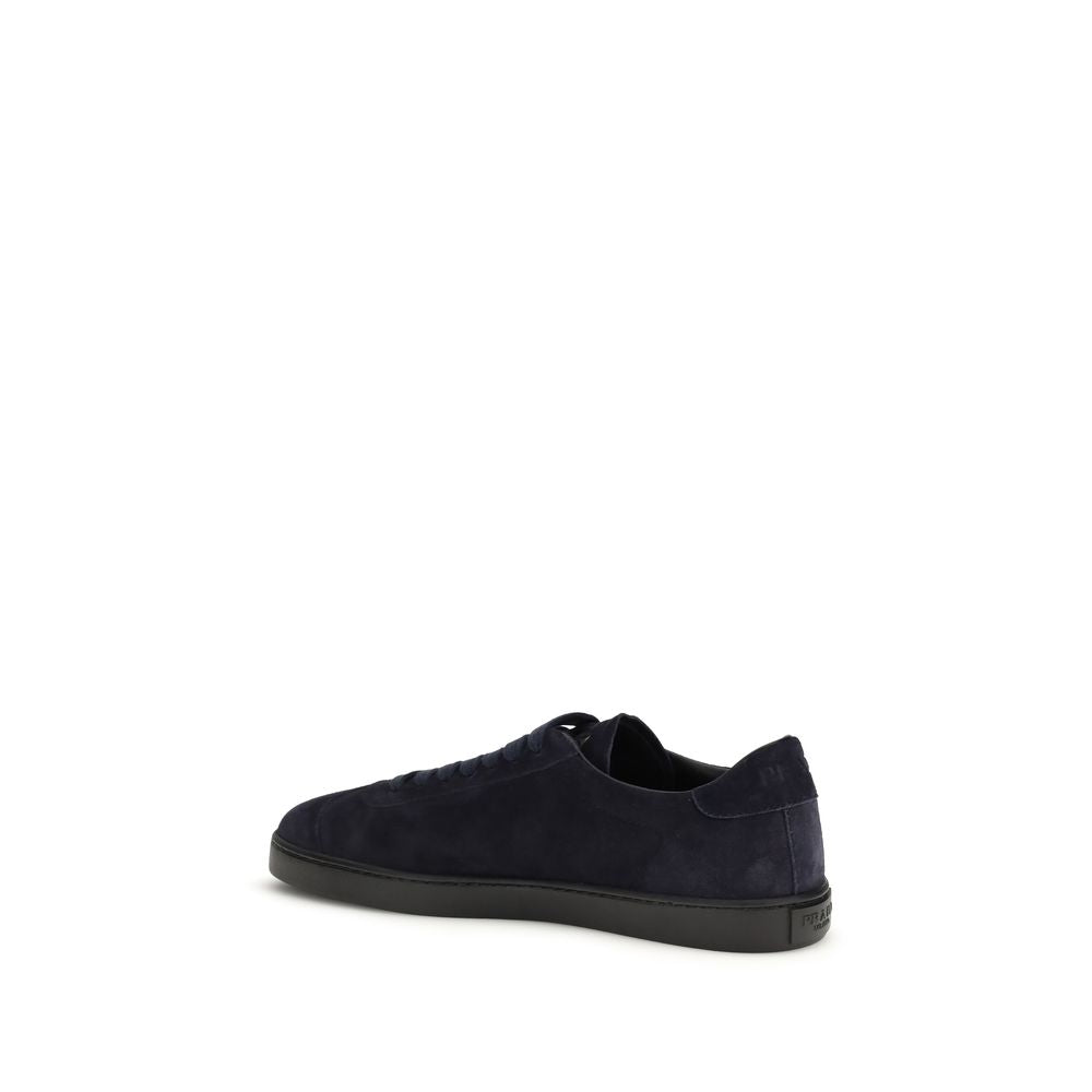 Prada Blue Calf Leather Bos Taurus Sneakers