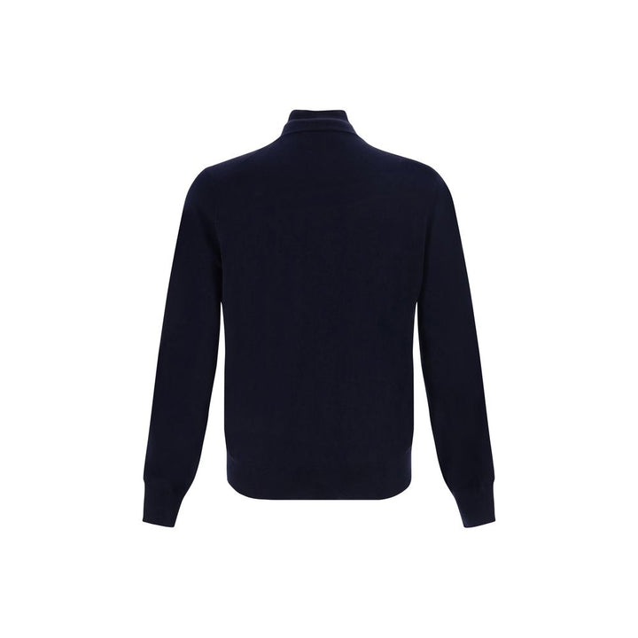 Brunello Cucinelli Blue Fleece Wool Cardigan