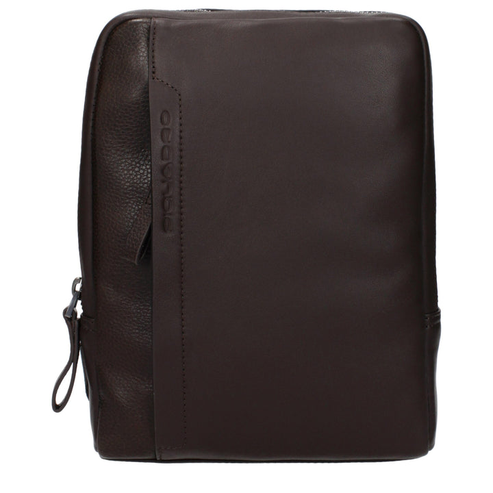 Piquadro Brown Leather Crossbody Bag