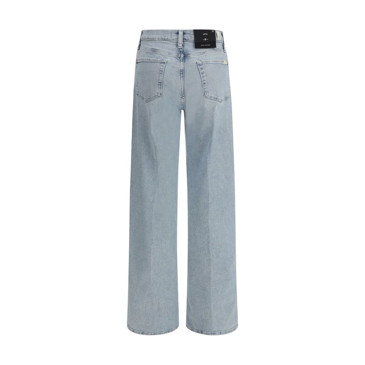 7FOR Blue Cotton Relaxed Fit Jeans