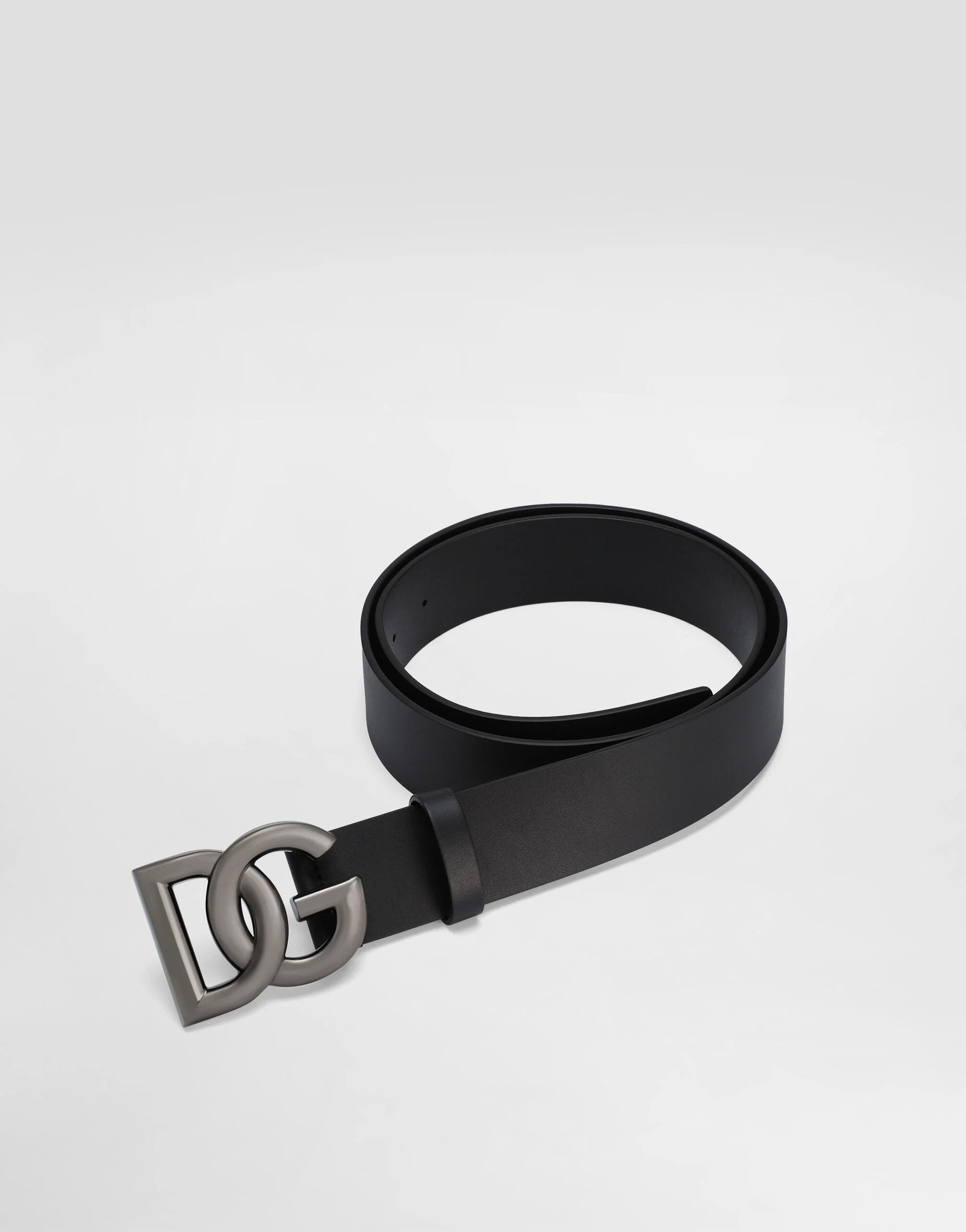 Dolce & Gabbana Men's Lux leather belt with crossover DG logo buckle Size 90