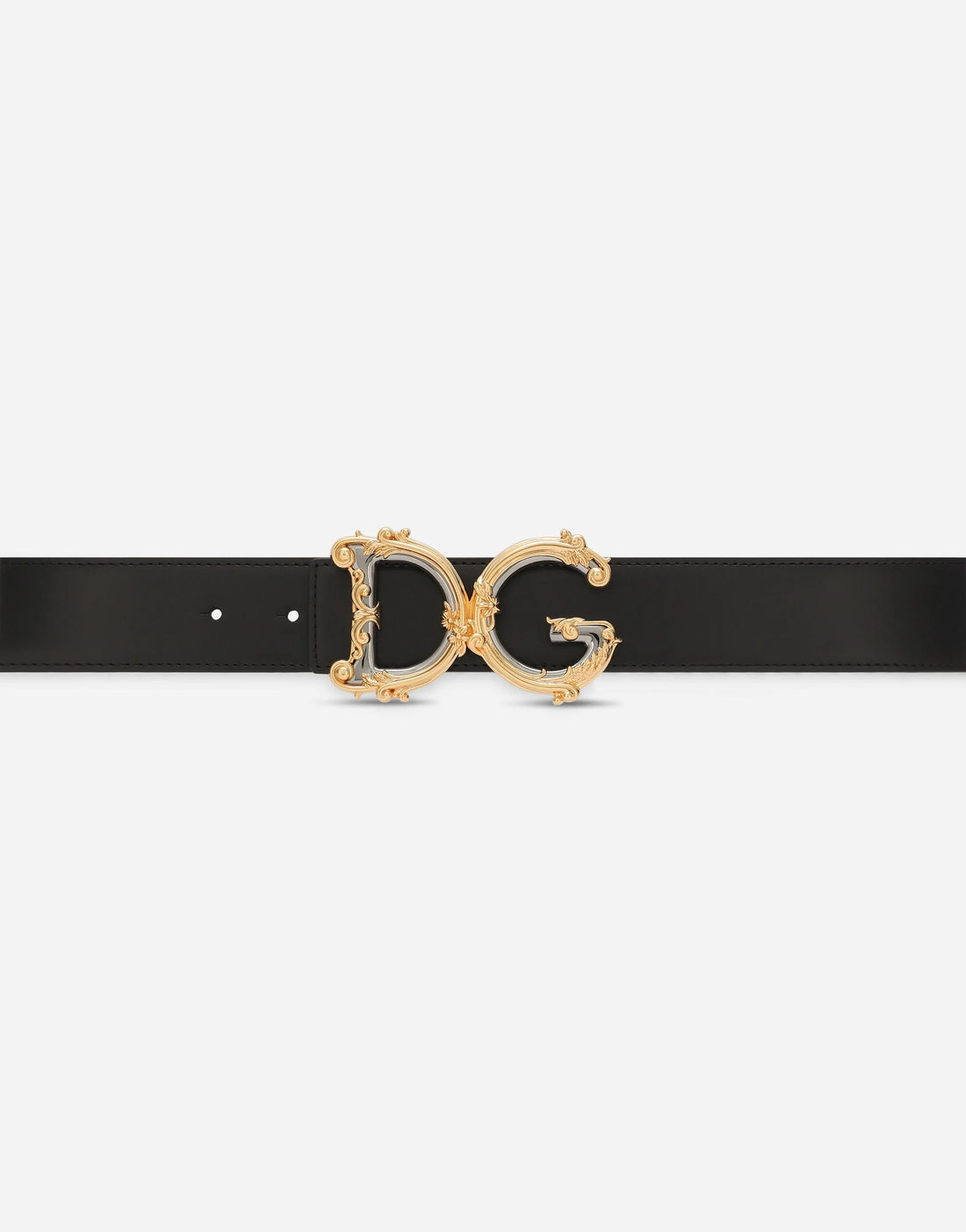 Dolce & Gabbana WOMEN'S Leather belt with baroque DG logo