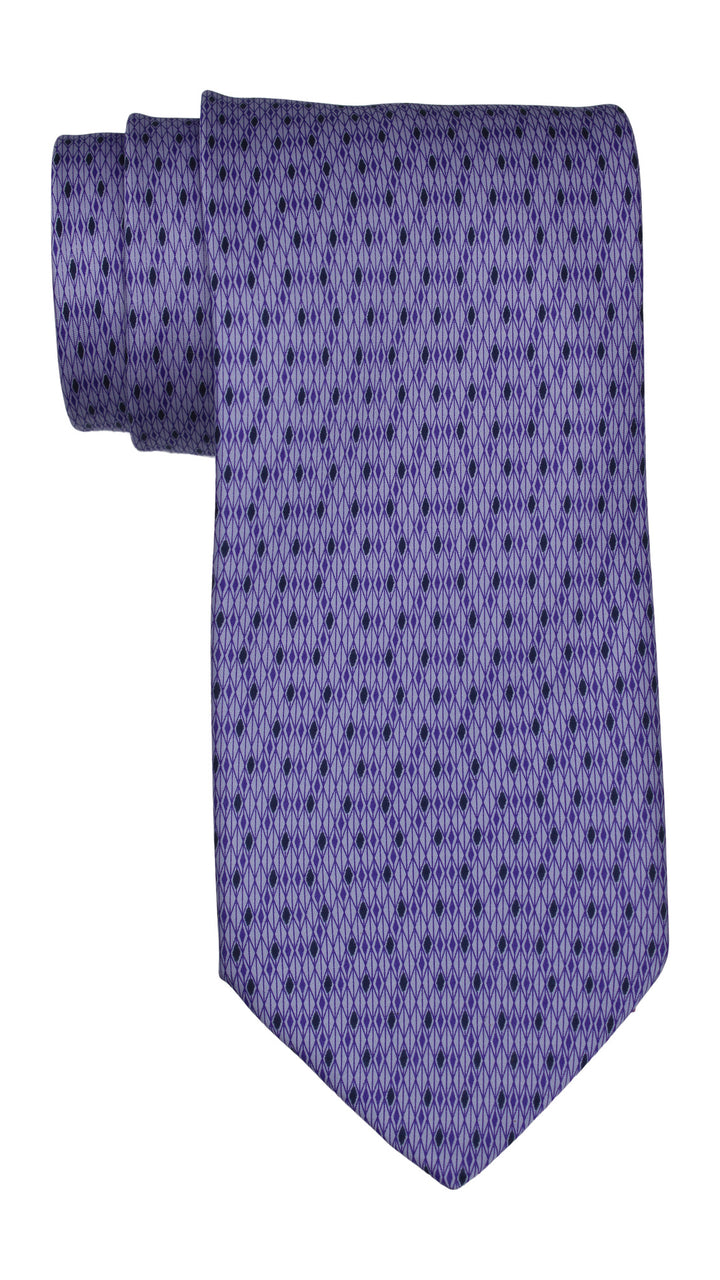 Italo Ferretti Satin Neat Purple Geometric Tie