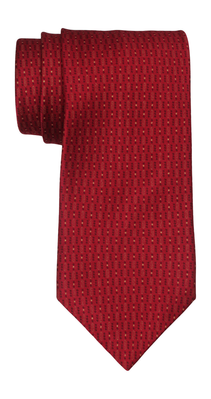 Italo Ferretti Satin Red Geometric Tie