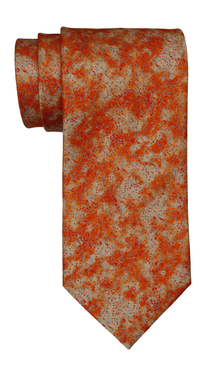 Italo Ferretti Satin Orange Abstract Tie