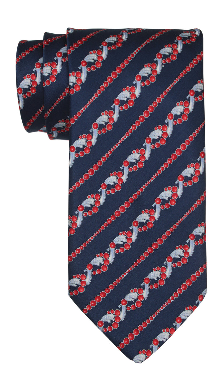 Italo Ferretti Satin Navy Jewelry Striped Tie