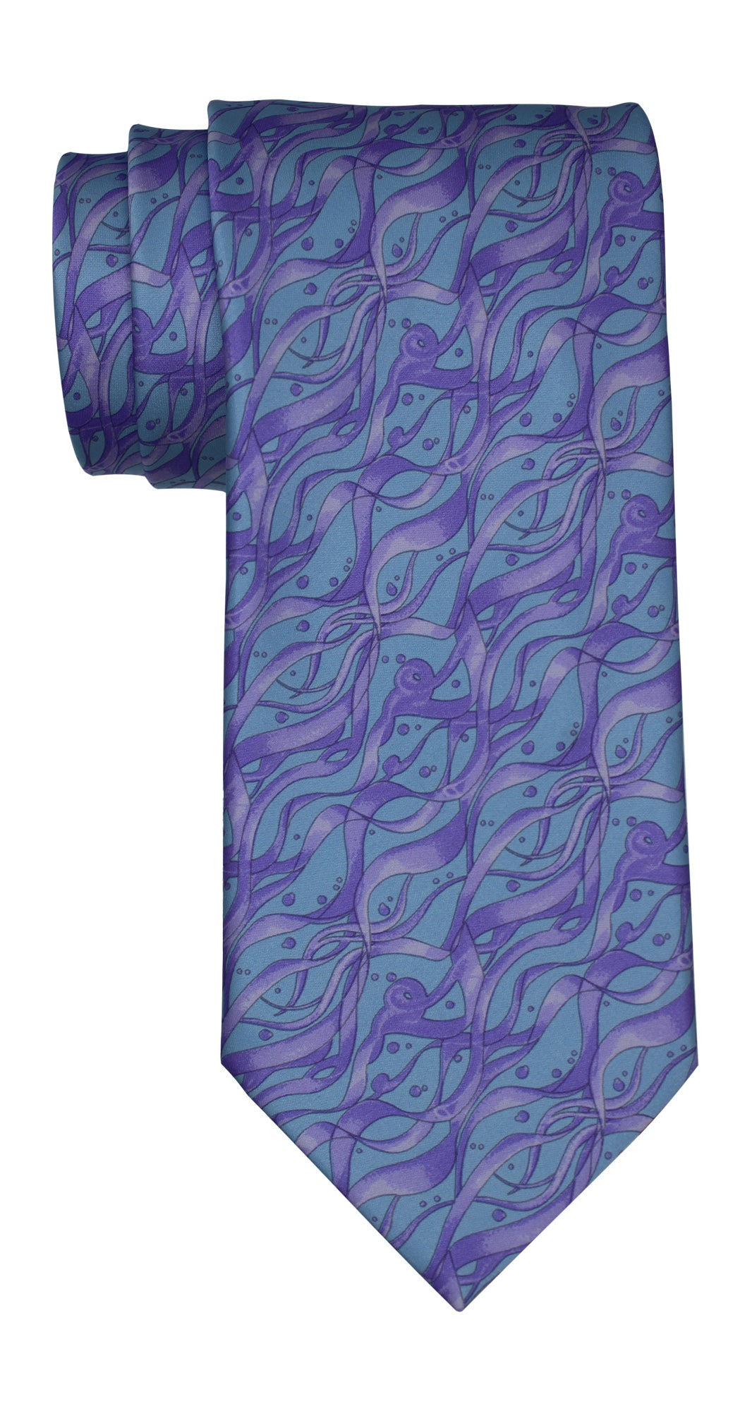 Italo Ferretti Satin Blue Purple Geometric Tie