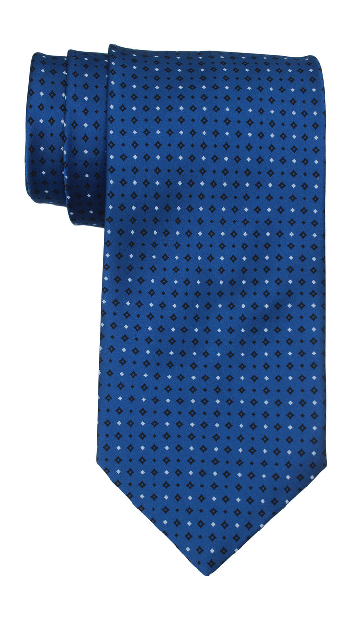 Italo Ferretti Satin Blue Geometric Tie