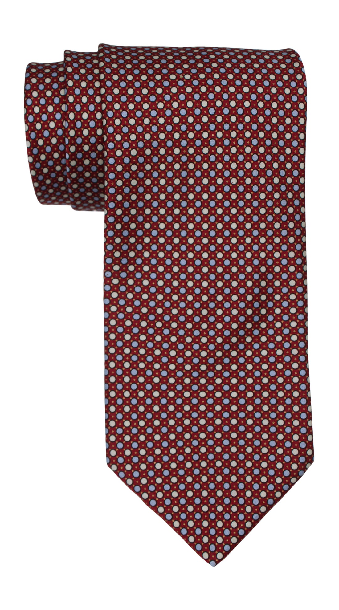 Italo Ferretti Satin Burgundy Geometric Tie
