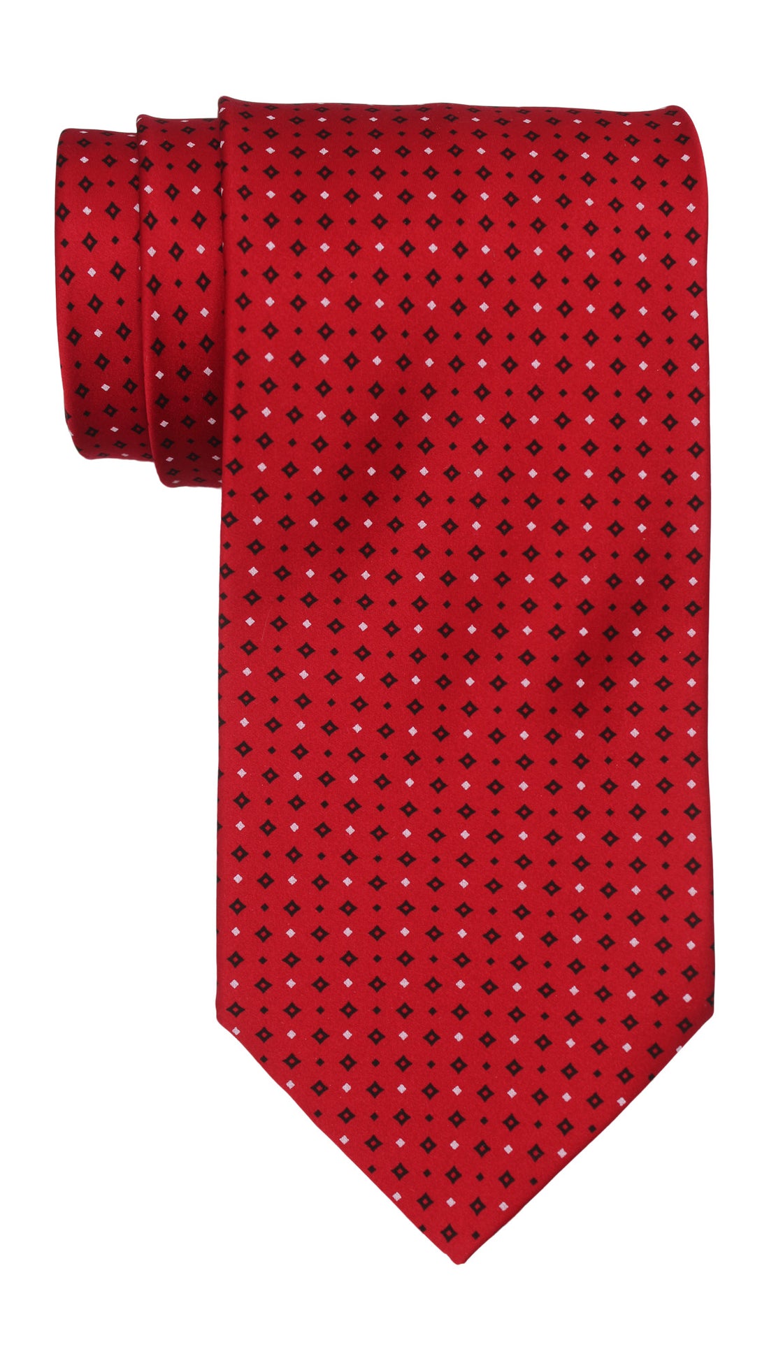 Italo Ferretti Satin Red Geometric Tie