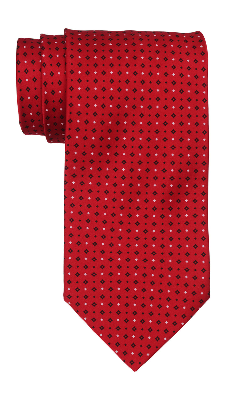 Italo Ferretti Satin Red Geometric Tie