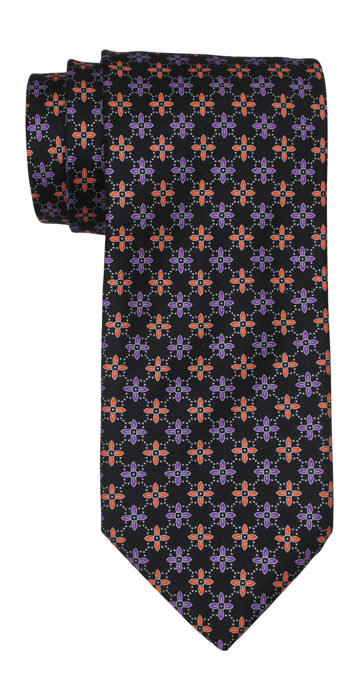 Italo Ferretti Satin Multicolor Geometric Tie