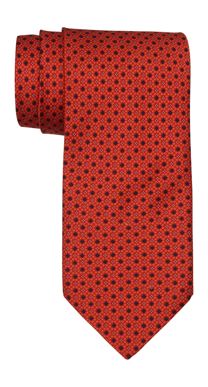 Italo Ferretti Satin Red Geometric Tie