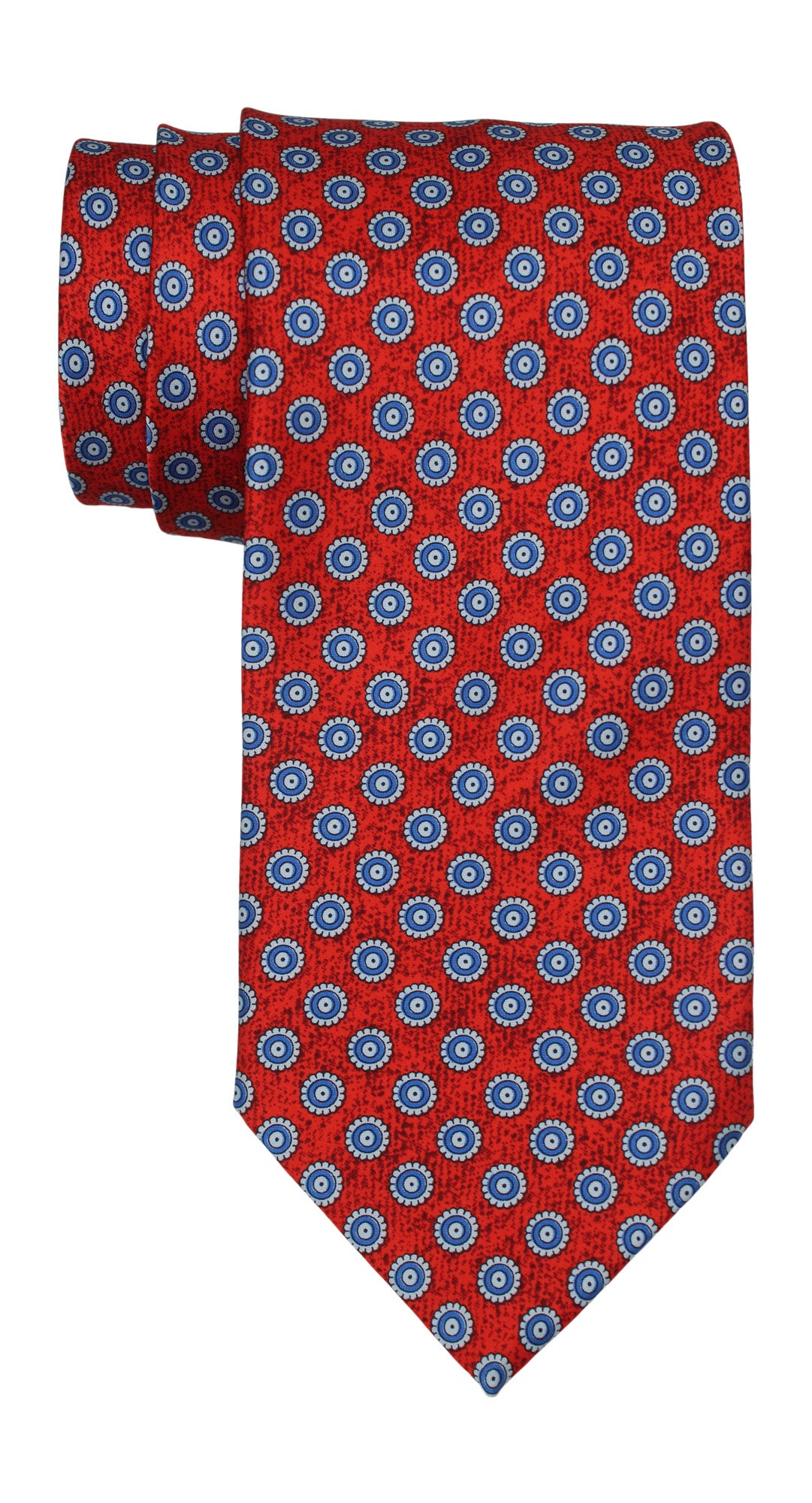 Italo Ferretti Satin Red Geometric Tie