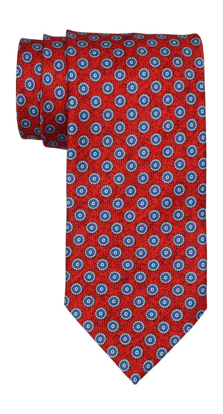 Italo Ferretti Satin Red Geometric Tie