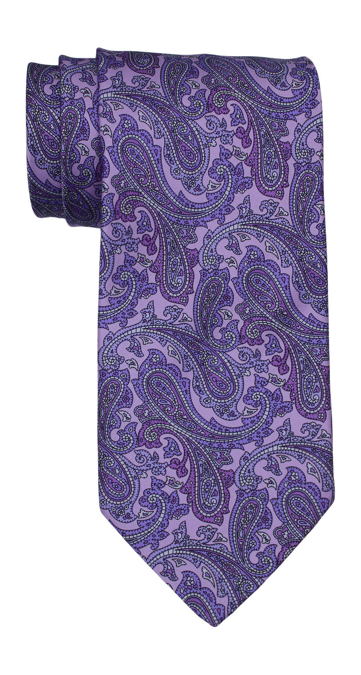 Italo Ferretti Satin Purple Paisley Tie