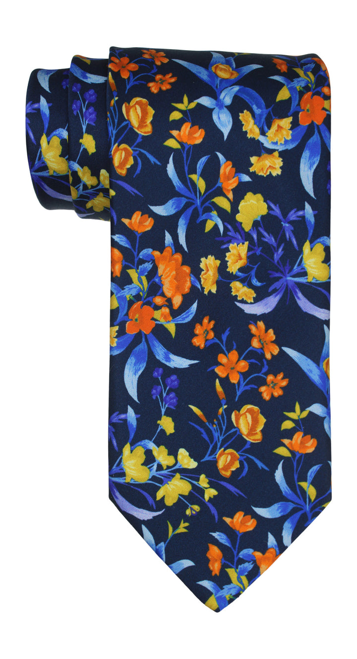 Italo Ferretti Satin Multicolor Floral Tie