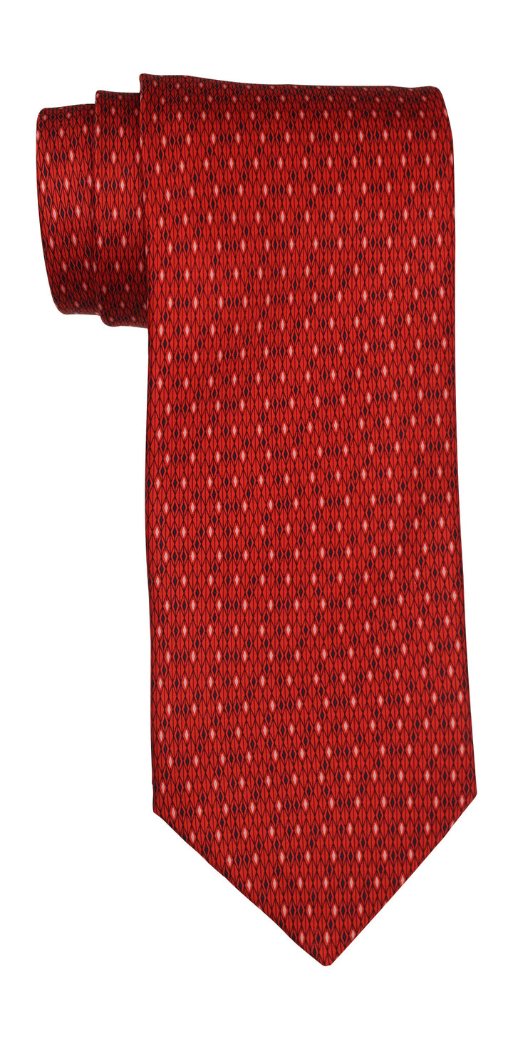 Italo Ferretti Satin Red Geometric Tie