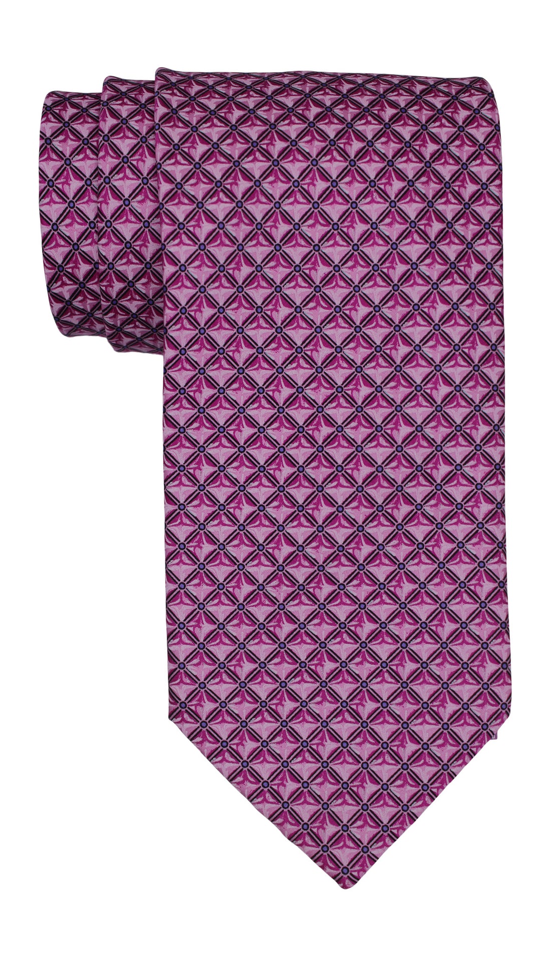 Italo Ferretti Satin Pink Geometric Tie