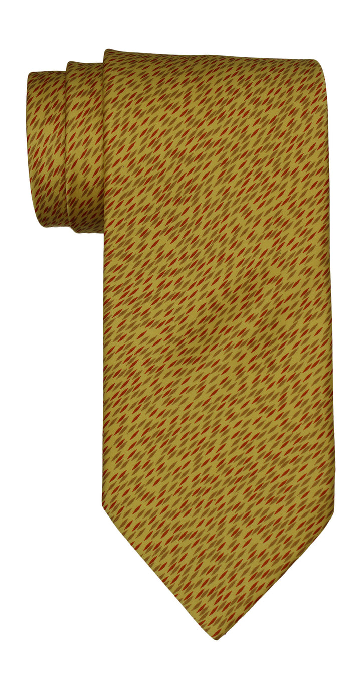 Italo Ferretti Satin Yellow Geometric Tie